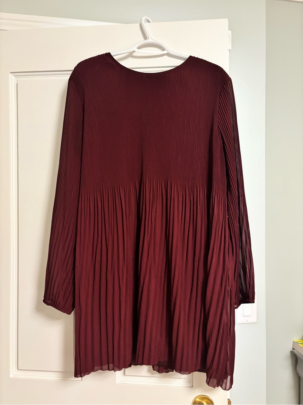 RD style pleated long sleeve dress